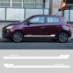 2 PCS Car Auto Sport Styling Vinyl Car Sticker Vinyl Sport Car Side Skirt Stickers Decals Car Styling for Mitsubishi Mirage